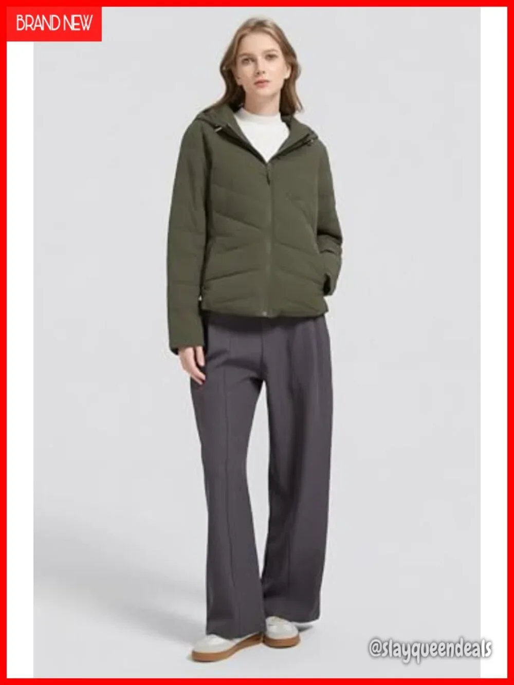 Women's Lightweight Puffer Jacket Hooded Quilted Coat Zip Up with Pockets